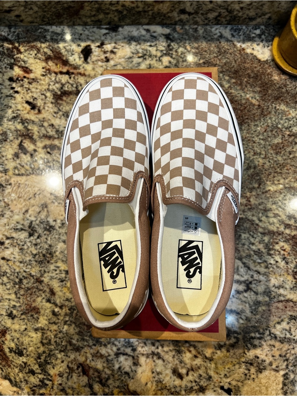 Vans Classic Slip-On Checkerboard - Brown/White